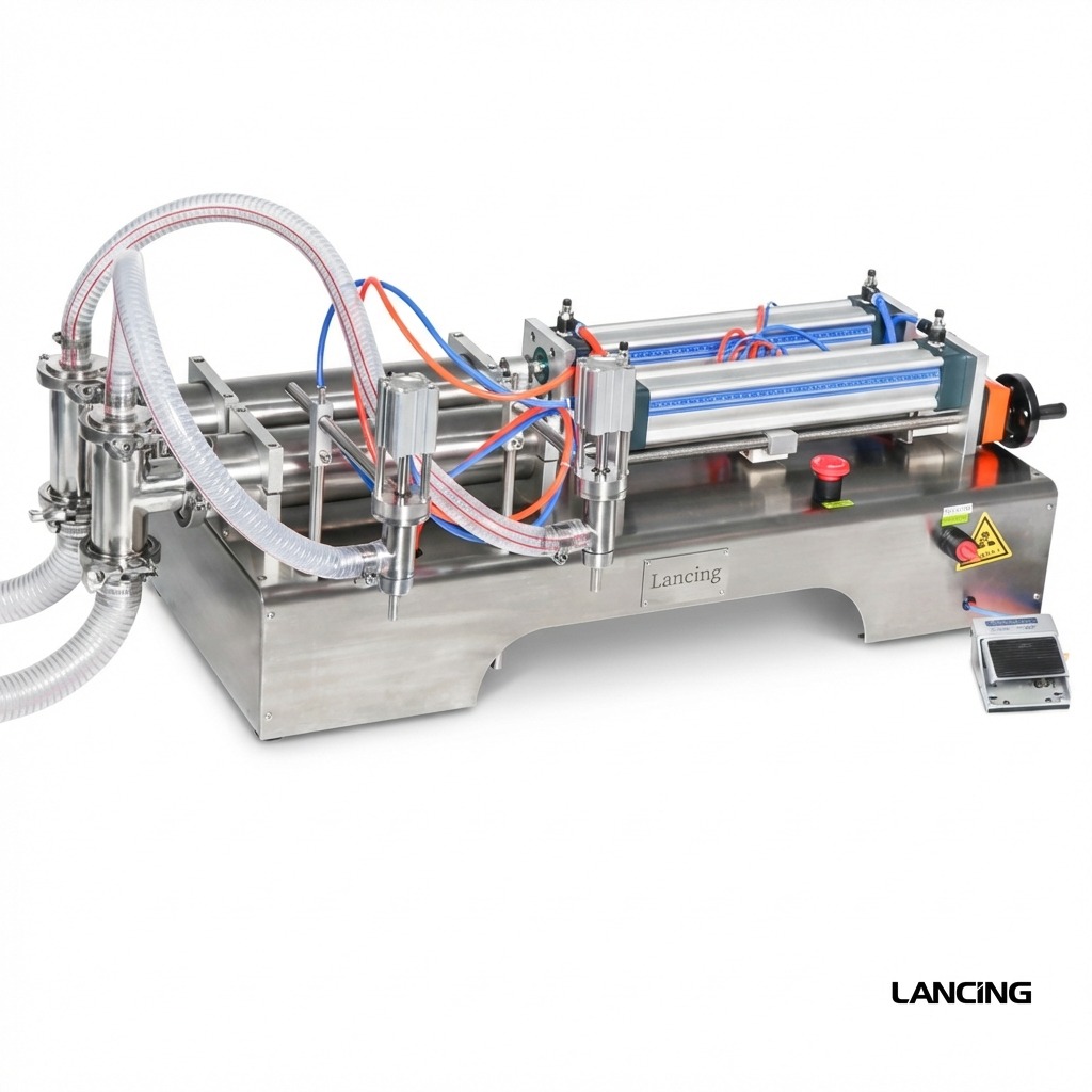 LU-YT2 2 Nozzles Full Pneumatic Liquid Olive Oil Filling Machine