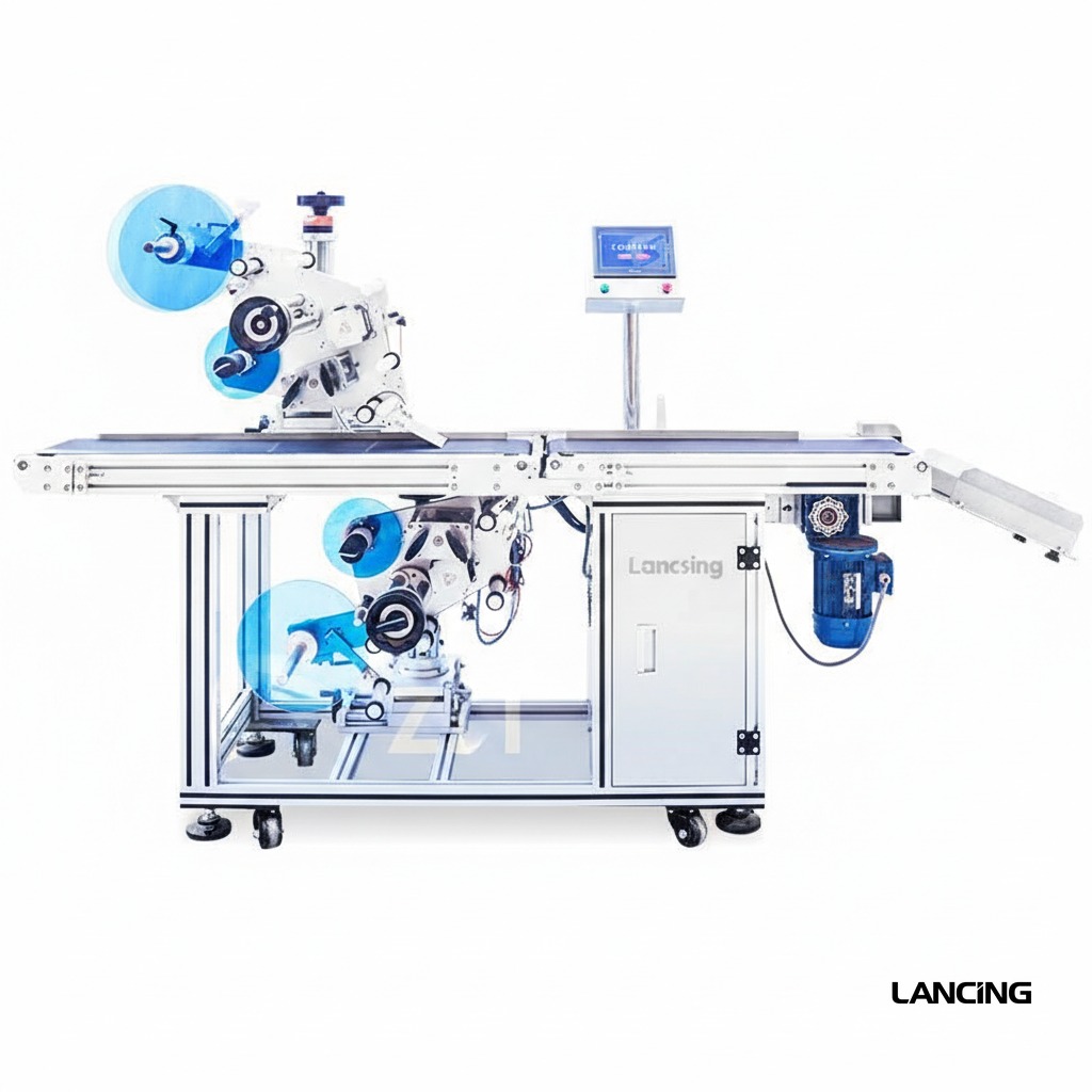 Automatic Top & Bottom Labeling Systems Flat Surface Labeling Machine gallery 2