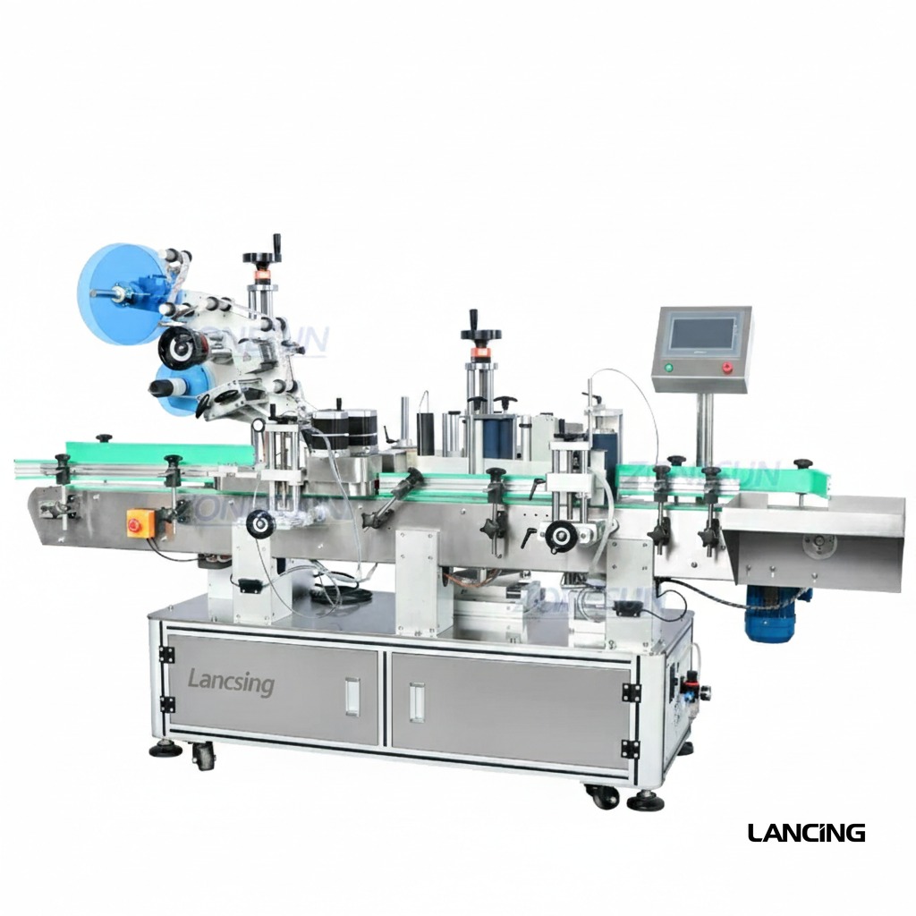 Dual-Function Flat Cap & Round Bottle Labeling Machine