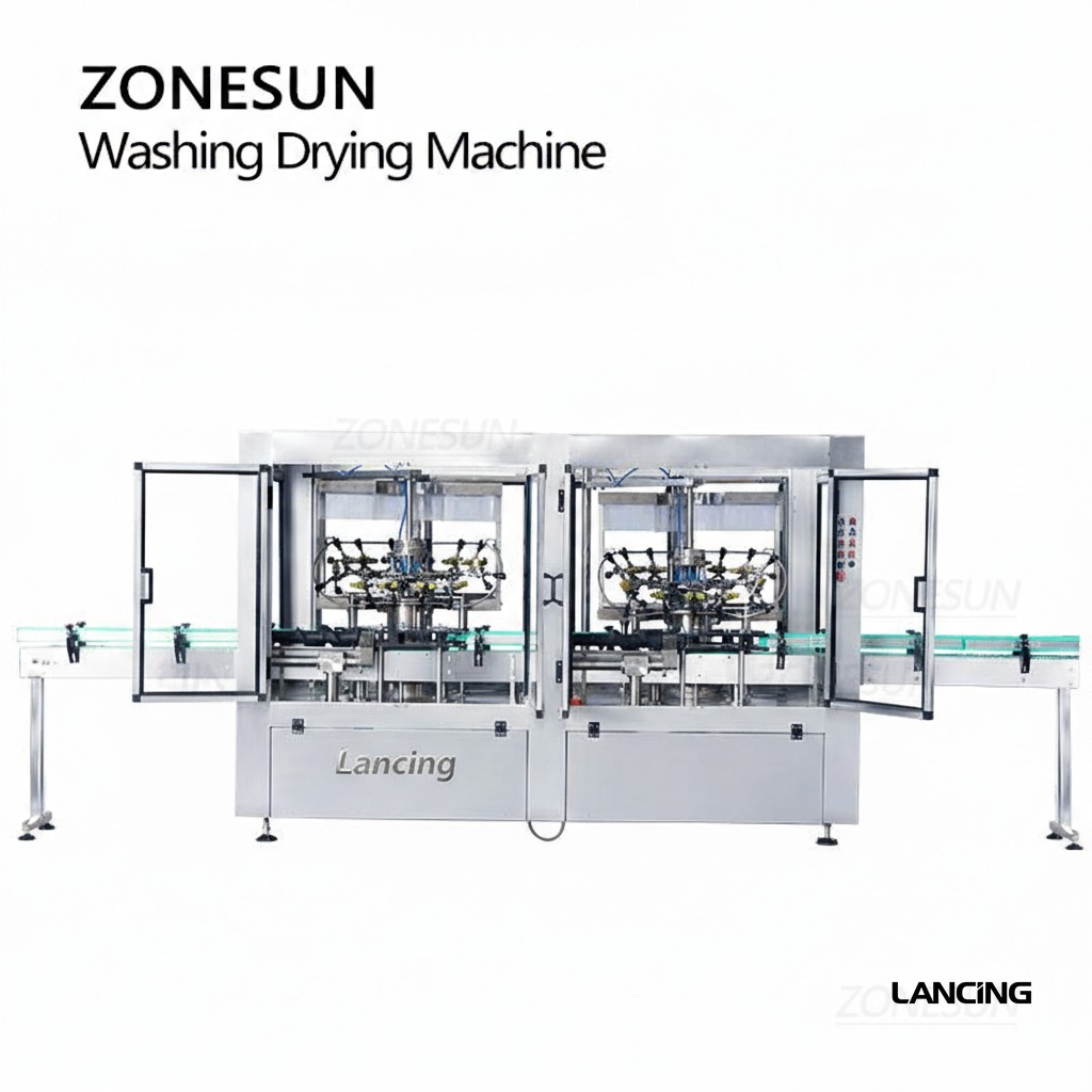 Full Automatic Pet Bottle Recycle 12 Heads Glass Bottle Washing Drying Machine gallery 2