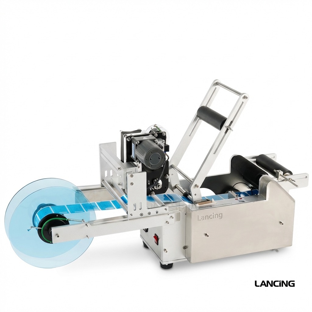 LU‑TB50D/T Semi Automatic Round Bottle Labeling Machine