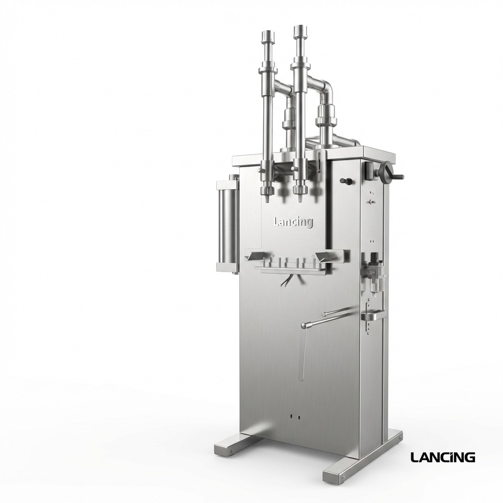 LU-YTCR2 Fully Pneumatic Semi-automatic 2 Nozzles Corrosive Liquid Filling Machine gallery 3