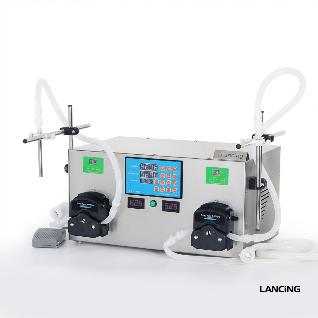 LU-YTPP2W Semi-automatic 2 Nozzles Peristaltic Pump Liquid Filling Machine
