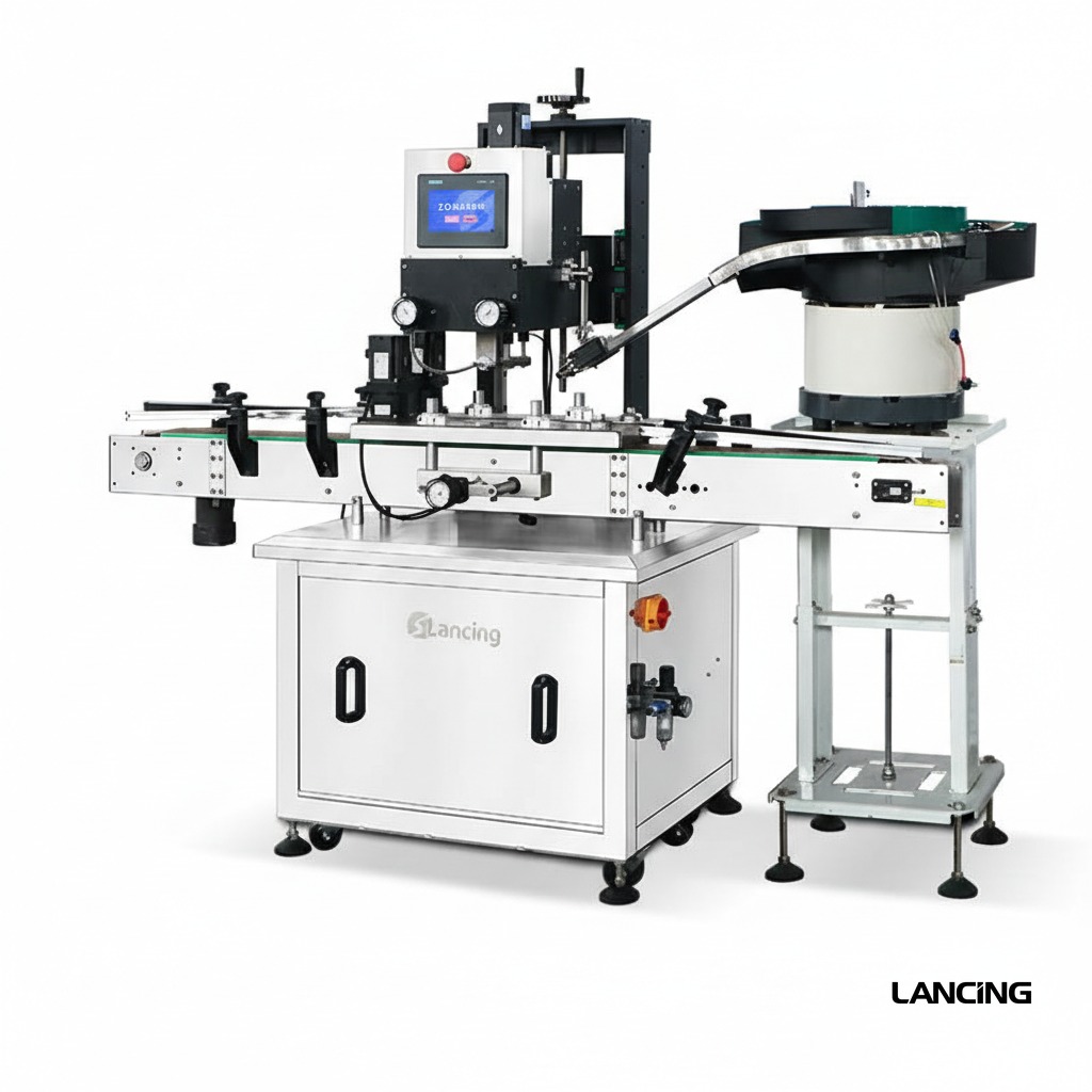 LU-XG440S2 Automatic Servo Capper with Dual-Track Bowl Feeder